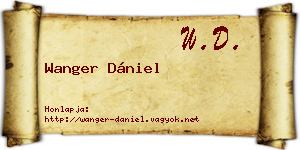Wanger Dániel névjegykártya